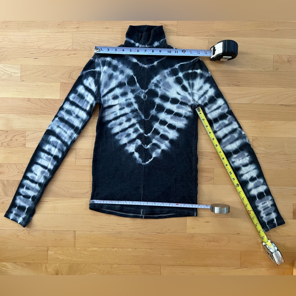 ✌️Psychedelic Groovy Long Sleeve Charcoal/White Tie Dye Free People/We The Free - Picture 6 of 15